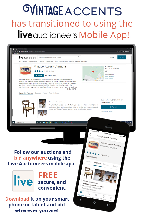 Vintage Accents now using Live Auctioneers Mobile App